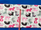 Cotton 100% Kids - pink-gray cats on a white back