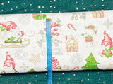 Cotton 100% Christmas - pattern sprites with mice on a white back Gnomes,Gonk