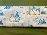 Cotton 100% Christmas - Christmas sprite pattern blue with a reindeer on the sky back gnomes,gonk