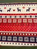 Cotton 100% Christmas -  Christmas pattern Scandinavian navy blue red - 12
