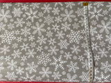 Cotton 100% Christmas - white snowflakes on a gray background
