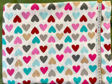 Cotton 100% Kids - colorful hearts on white background