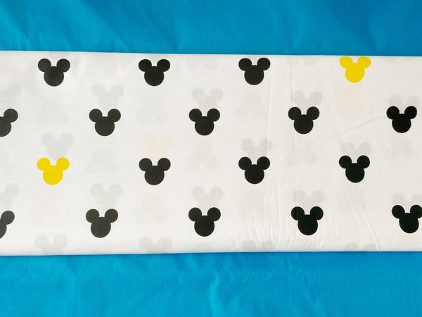Cotton 100% Kids - MIKI black and yellow on white background - Mickey