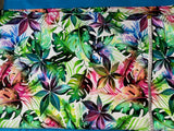 French Terry digital print - colorful jungle on white background