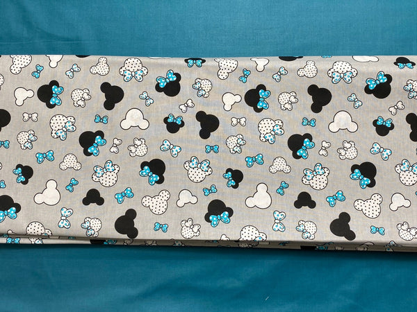 Cotton 100% Kids - Mickey is a little black turquoise with a bow on gray back miki