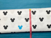 Cotton 100% Kids - Mickey black blue on white background miki