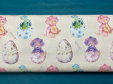 Cotton 100% Premium Digital Print - dinosaurs eggs with patterns