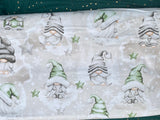 Cotton 100% Christmas - green sprites with stars on a gray back Gnomes,gonk