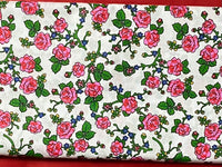 Cotton 100% Patterned - krakow folk rose pattern on white back