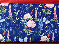 Cotton 100% Patterned - meadow with lupine flowers on a sapphire back