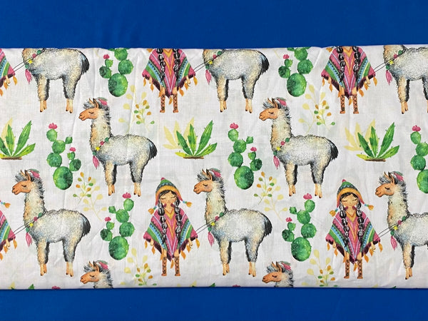 Cotton 100% Kids - Alpacas with peruvian girl on a white back