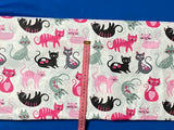 Cotton 100% Kids - pink-gray cats on a white back