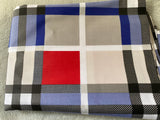 Cotton 100% Patterned - Grille blue, gray and red