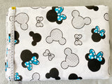 Cotton 100% Kids - MICKEY BLACK BLUE WITH A BOWT ON A WHITE BACKGROUND miki