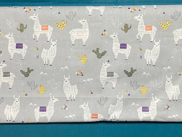 Cotton 100% Kids - alpaca on a gray background
