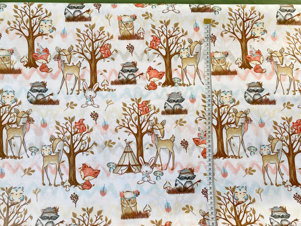 Cotton 100% Kids - Indian animals in the forest on a white background ...