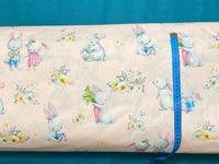 Cotton 100% Kids - rabbits in love with pink background - bunnies