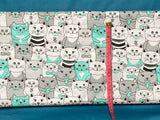 Cotton 100% Kids - gray and mint cats in the cinema