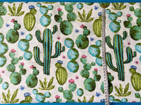 Cotton 100% Kids - green cacti on a white background