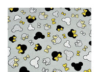 Cotton 100% Kids - Mickey small black and yellow z bow on a gray background miki