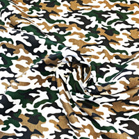 Cotton 100% Patterned - Military camouflage small green beige white