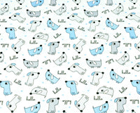Cotton 100% Kids - blue-gray dogs on white background